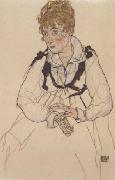 Egon Schiele The Artist' Wife,seated (mk12) oil painting on canvas